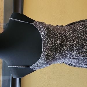 HOLLISTER Lace-Up sides Maxi dress. Grey/white boho Paisley floral print size S